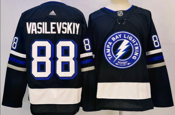 Men's Tampa Bay Lightning #88 Andrei Vasilevskiy Black 2024 Stadium Series Stitched Jersey