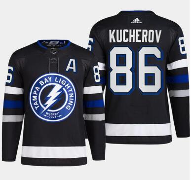 Men's Tampa Bay Lightning #86 Nikita Kucherov Black 2024 Stadium Series Stitched Jersey