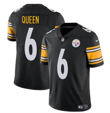 Men's Pittsburgh Steelers #6 Patrick Queen Black Vapor Untouchable Limited Football Stitched Jersey