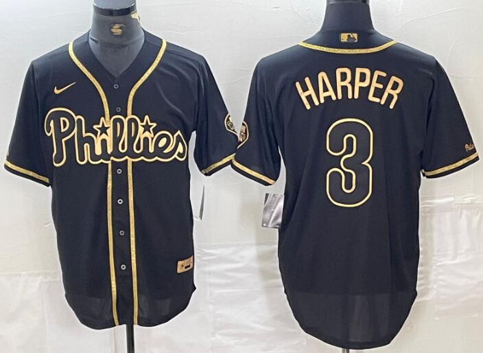 Men's Philadelphia Phillies #3 Bryce Harper Stitched Jersey
