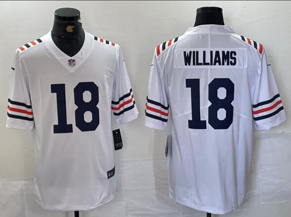 Chicago Bears #18 Caleb Williams White Men's 2024  Football Stitched Jersey