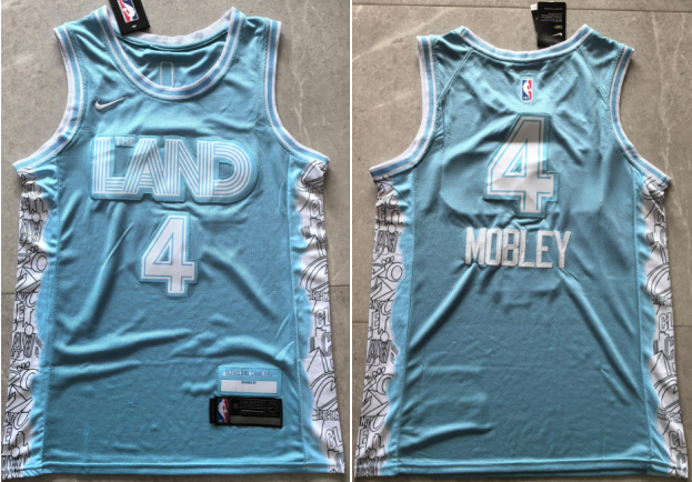 Men's Cleveland Cavaliers #4 Evan Mobley Light Blue 2024 City Edition Stitched Jersey