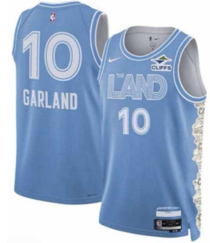 Men's Cleveland Cavaliers #10 Darius Garland Light Blue 2024-25 City Edition Stitched Jersey