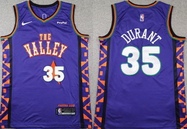 Men's Phoenix Suns #35 Kevin Durant Purple 2024-25 City Edition Stitched Basketball Jersey