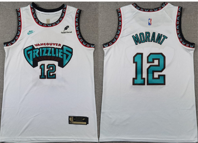 Men's Memphis Grizzlies #12 Ja Morant White Stitched Basketball Jersey