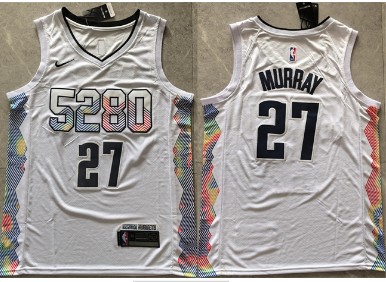 Men's Denver Nuggets #27 Jamal Murray White 2024 City Edition Stitched Basketball Jersey