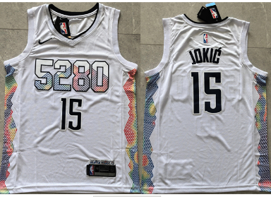 Men's Denver Nuggets #15 Nikola Jokic White 2024 City Edition Stitched Basketball Jersey