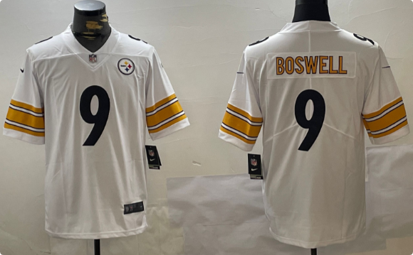 Men's Pittsburgh Steelers #9 Chris Boswell White   Jersey