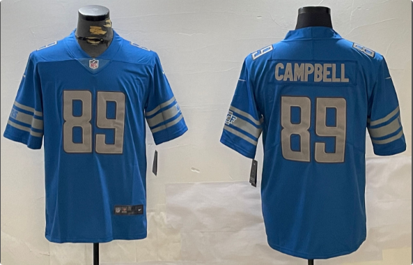 Dan Campbell Detroit Lions stitched men's jersey