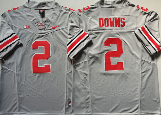 Ohio State Buckeyes GRAY #2 DOWNS men's jersey