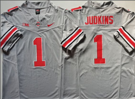 Ohio State Buckeyes GRAY #1 JUDKINS men jersey