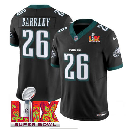 Men's Philadelphia Eagles #26 Saquon Barkley  2025 Super Bowl LIX Patch New F.U.S.E. Vapor Untouchable Limited Stitched Football Jersey