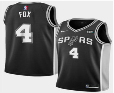 Men's San Antonio Spurs #4 DeAaron Fox  2025 Association Edition Stitched Jersey