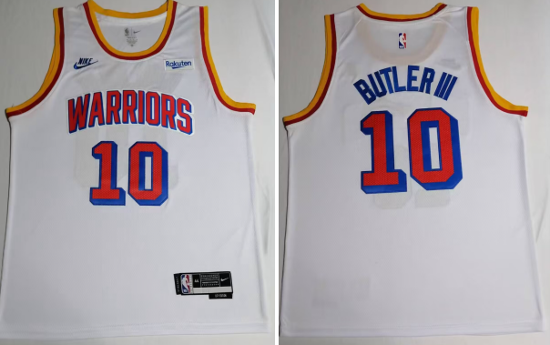 Men's Nike Jimmy Butler III White Golden State Warriors Badged Swingman Jersey