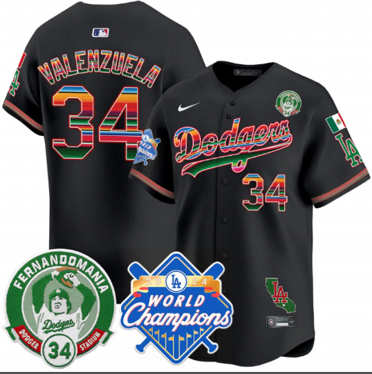 Men's Los Angeles Dodgers #34 Toro Valenzuela stitched jersey