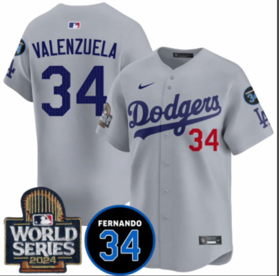 Men's Los Angeles Dodgers #34 Toro Valenzuela stitched jersey