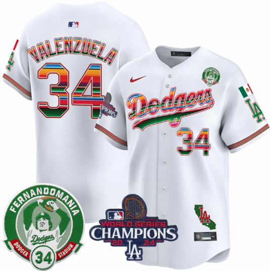 Men's Los Angeles Dodgers #34 Toro Valenzuela stitched jersey