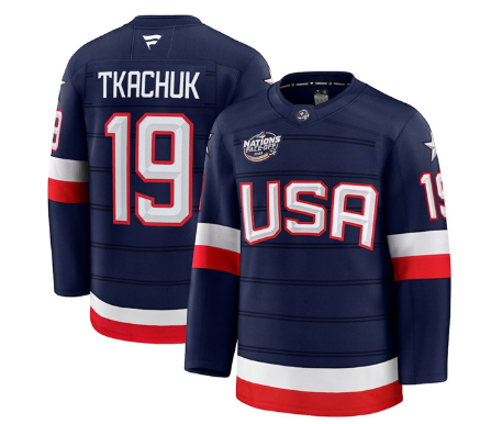 Men's USA #19 Matthew Tkachuk Navy 2025 4 Nations Stitched Jersey