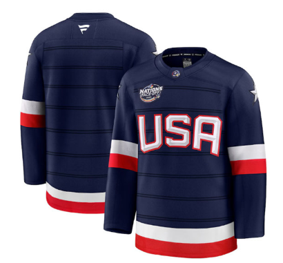 Men's USA Blank Navy 2025 4 Nations Stitched Jersey