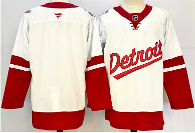 Men's Detroit Red Wings Blank White Red 2024-25 Stitched Jersey