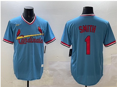 Men's St. Louis Cardinals #1 Ozzie Smith Blue Stitched Baseball Jersey