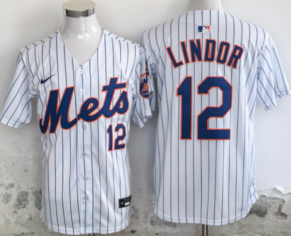 Men's New York Mets #12 Francisco Lindor  Stitched Baseball Jersey