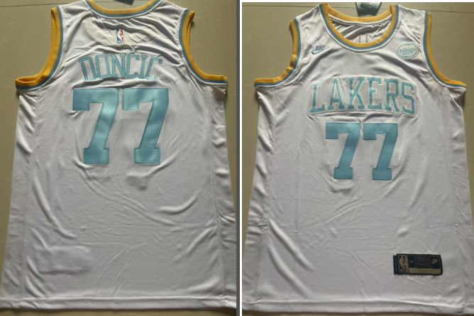 Men's Los Angeles Lakers #77 Luka Doncic  2025 Stitched Basketball Jersey