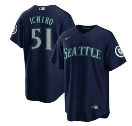 Men's Seattle Mariners #51 Ichiro Suzuki Navy Cool Base Stitched Baseball Jersey