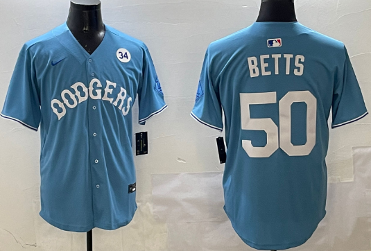 Men's Los Angeles Dodgers #50 Mookie Betts  Cool Base Stitched Baseball Jersey