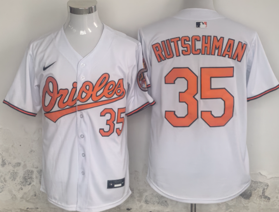 Men's Nike Adley Rutschman Orange Baltimore Orioles white Jersey