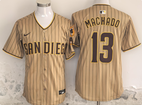 Men's San Diego Padres #13 Manny Machado Stitched Jersey