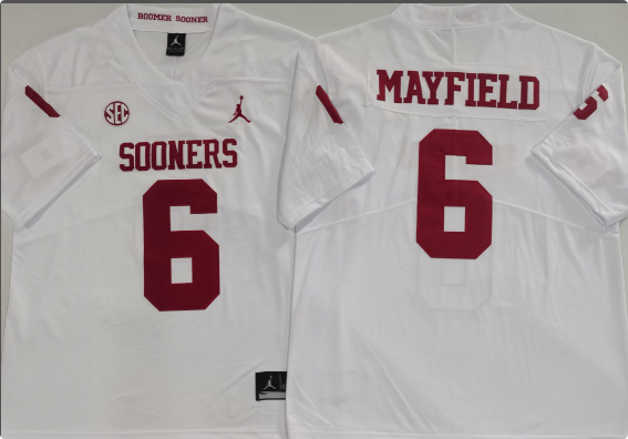 Oklahoma Sooners  #6 MAYFIELD Stitched Men's jersey