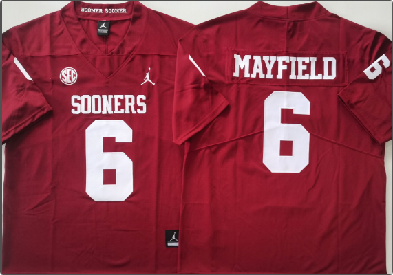 Oklahoma Sooners  #6 MAYFIELD Stitched Men's jersey
