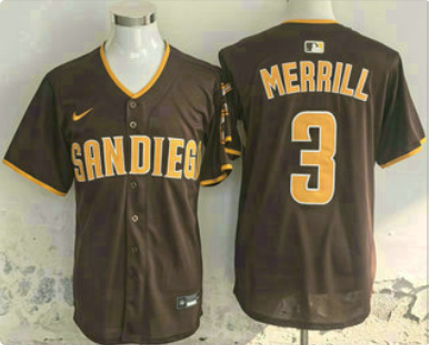 Men's San Diego Padres #3 Jackson Merrill  Pinstripe Limited Stitched Jersey