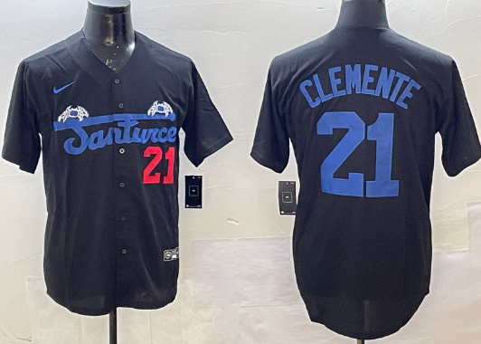 Men's   #21 Roberto Clemente   Stitched Baseball Jersey