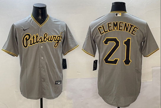 Men's   #21 Roberto Clemente   Stitched Baseball Jersey