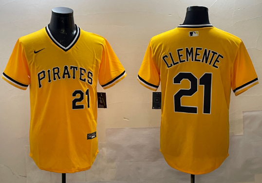 Men's   #21 Roberto Clemente   Stitched Baseball Jersey
