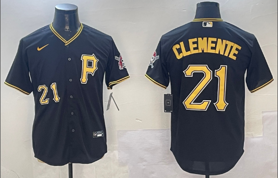 Men's   #21 Roberto Clemente   Stitched Baseball Jersey