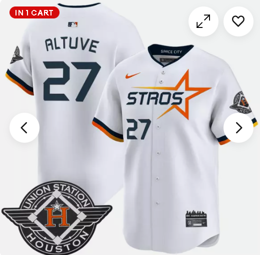 Men's #27 Jose Altuve White 2025 City Connect Limited Stitched Jersey