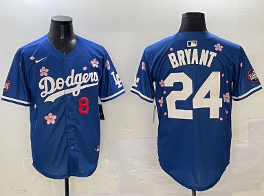 Men's Los Angeles Dodgers Front #8 Back #24 Kobe Bryant Royal 2025 Tokyo Series Limited Stitched Baseball Jersey