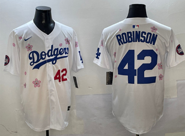 Men's Los Angeles Dodgers #42 Jackie Robinson White 2025 Tokyo Series Limited Stitched Baseball Jersey