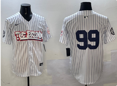 Men's New York Yankees #99 Aaron Judge White Bronx Graffiti Vapor Limited Stitched Baseball Jersey