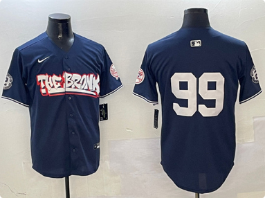 Men's New York Yankees #99 Aaron Judge Navy Bronx Graffiti Vapor Limited Stitched Baseball Jersey