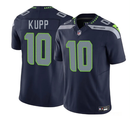 Men's Seattle Seahawks #10 Cooper Kupp Navy 2025 F.U.S.E Vapor Limited Football Stitched Jersey