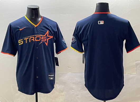 men's Houston Astros  Navy Blank 2025 City Connect Limited Stitched Baseball Jersey