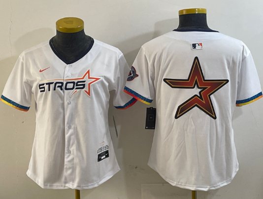 Women's Houston Astros White 2025 City Connect Limited Stitched Baseball Jersey(Run Small)