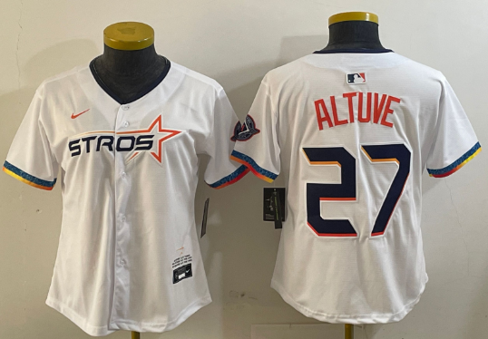 Women's Houston Astros #27 Jose Altuve   2025 City Connect Limited Stitched Baseball Jersey(Run Small)