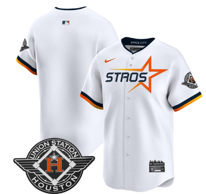 Men's Houston Astros Blank White 2025 City Connect Limited Stitched Baseball Jersey