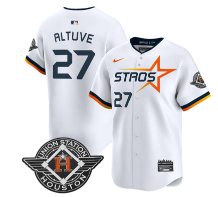 Men's Houston Astros #27 Jose Altuve White 2025 City Connect Limited Stitched Baseball Jersey