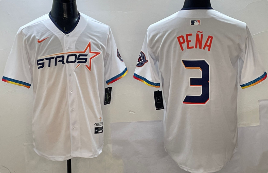 Men's Houston Astros #3 Jeremy Pena White 2025 City Connect Limited Stitched Baseball Jersey